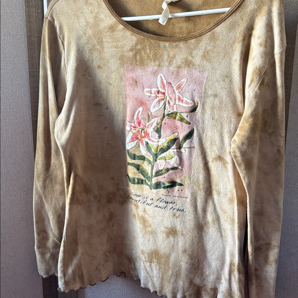 FINAL MARKDOWN Susan Lawrence Floral Graphic Long Sleeve Top xl
